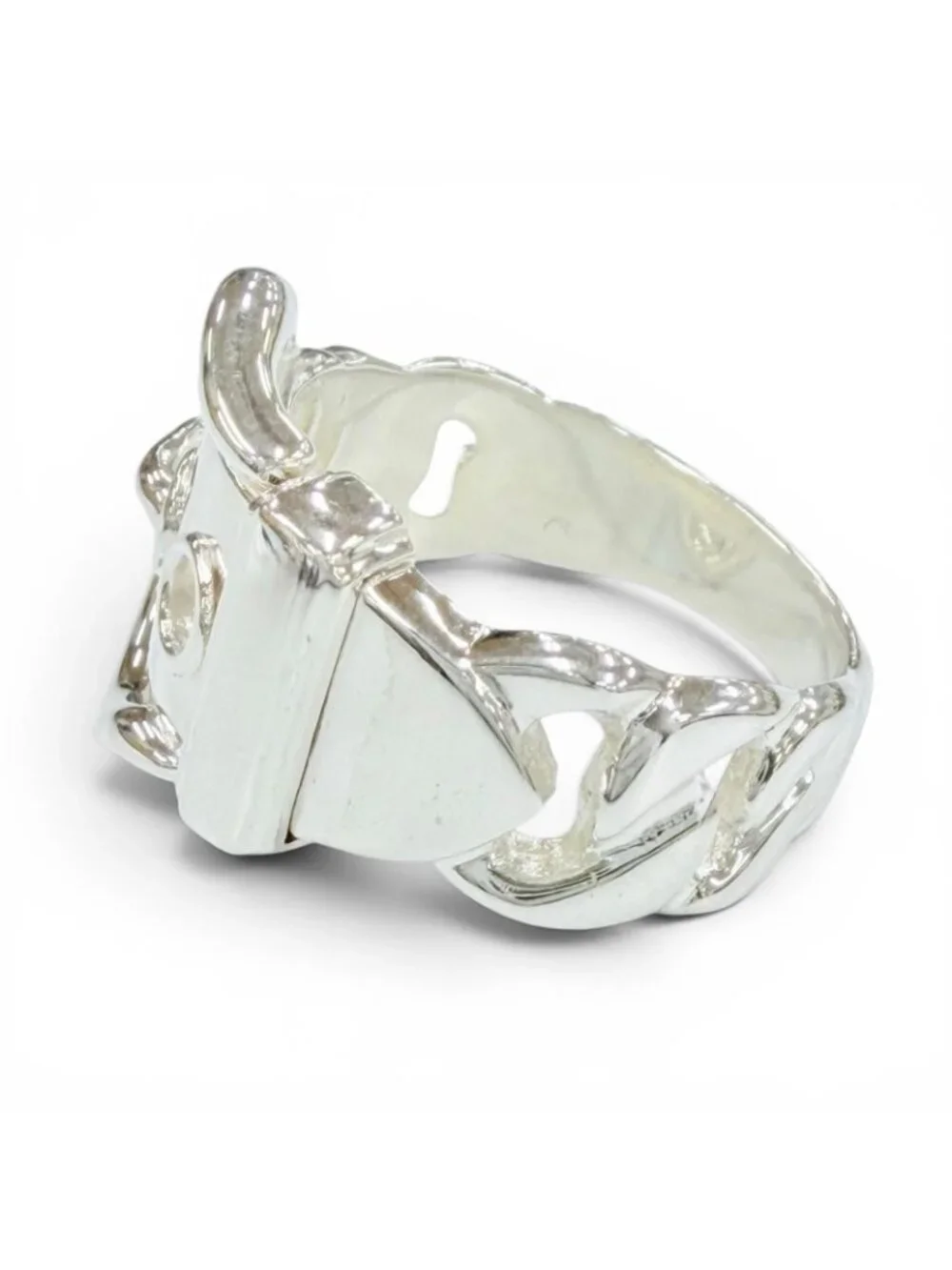 Hermes Vintage Book le Cellier Ring 925 Silver